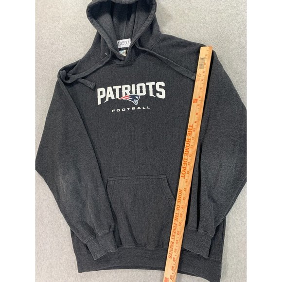 New England Patriots Cotton Blend Football Hoodie Sweatshirt (Men's Medium) Gray - Picture 6 of 12
